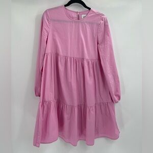 Gap maternity pink tiered preppy boho dress size small maternity